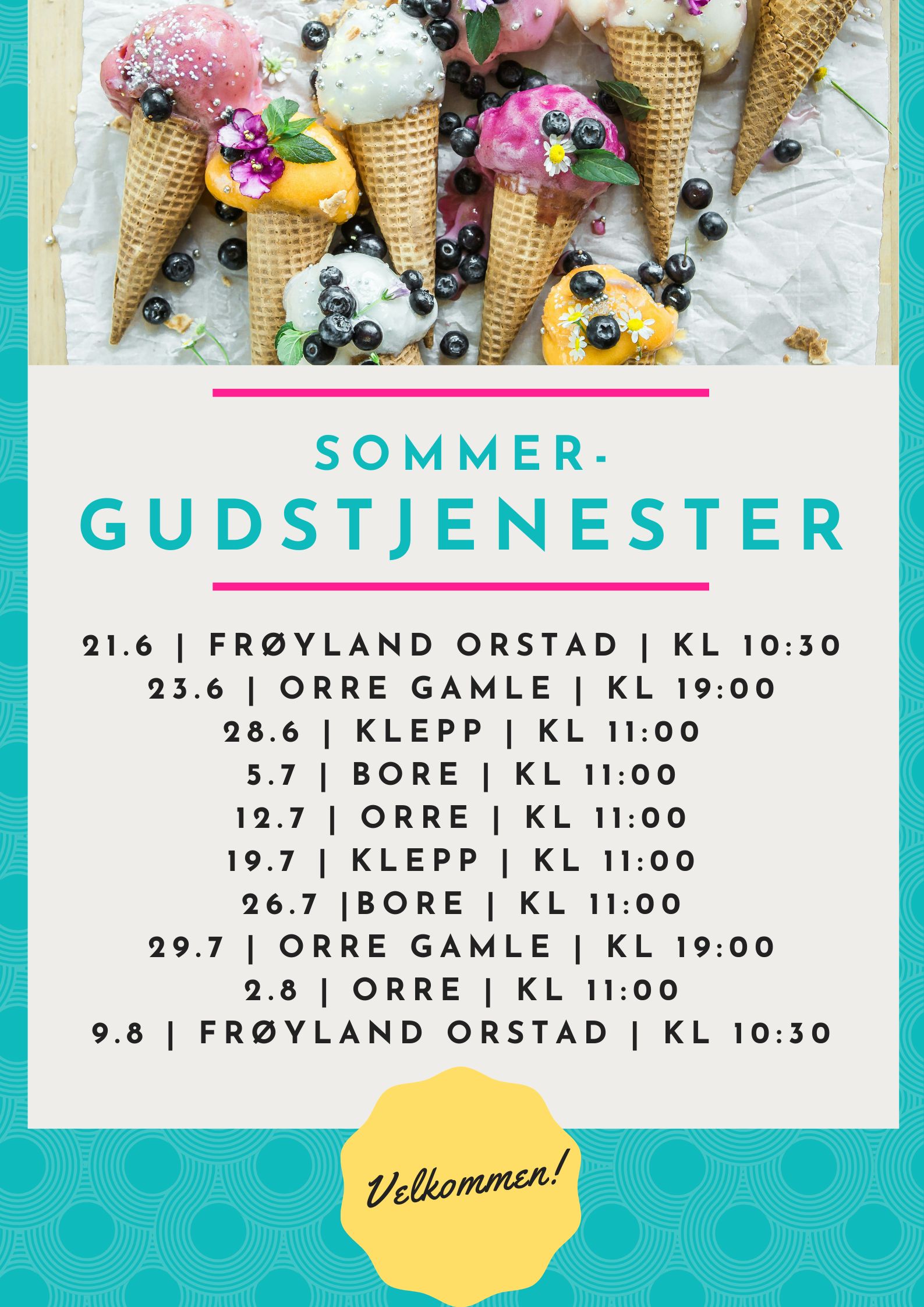 Plakat sommargudstenester